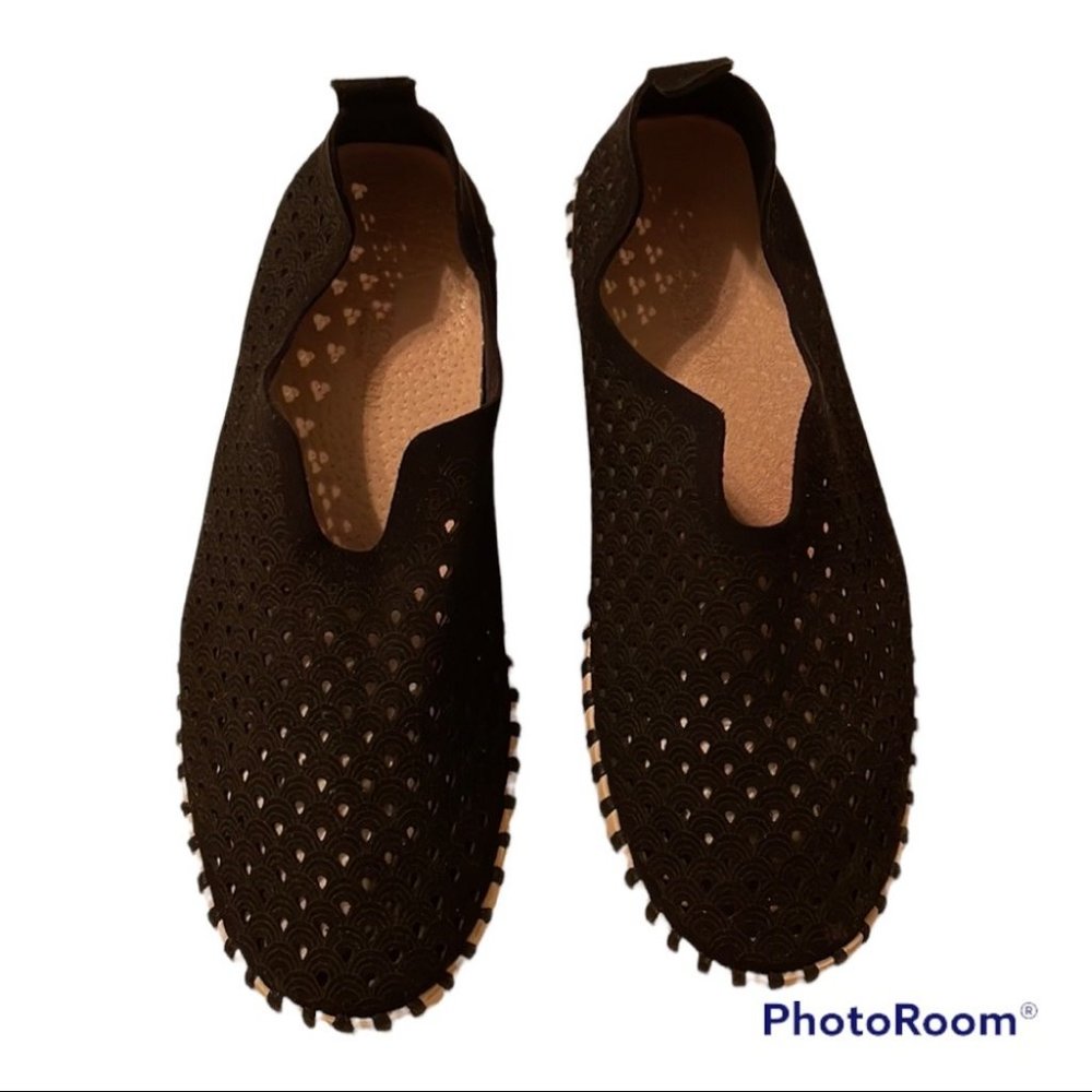 Ilse Jacobsen Black Perforated Slip-on Shoe Sneaker Size 36 Tulip Flat